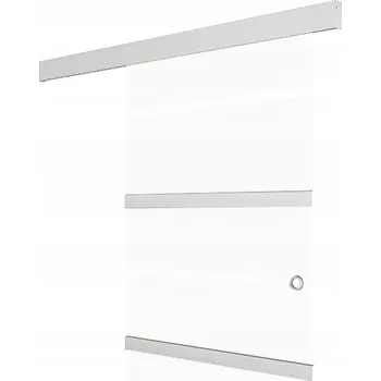 Interiérové dveře Posuvné skleněné dveře, stříbrné, 90x205 cm, sklo ESG, hliník