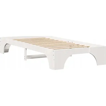 Postel Bílý rám postele z masivního borovicového dřeva 197 x 82 x 30 cm