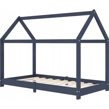 Dětská postel Dětská dřevěná postel Domeček na stromě, 146x78x121,5 cm, Šedá