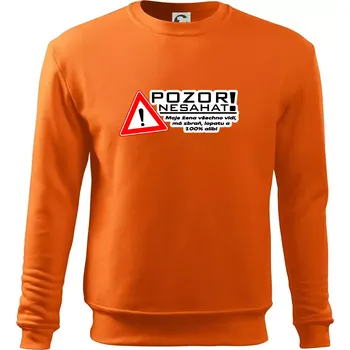 Pánská mikina Pozor nesahat - moje žena - Mikina Essential pánská - M ( Oranžová )