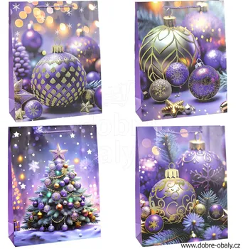 Dárková taška Vánoční papírová dárková taška L - W055079 - Vánoční papírová dá