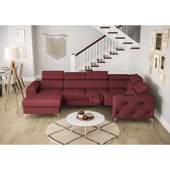 Sedací souprava Nábytek PEGAS s.r.o. Rohová sedací souprava ORION MAX III , relax s funkcí spaní 165x320x190 cm - červená , pravá
