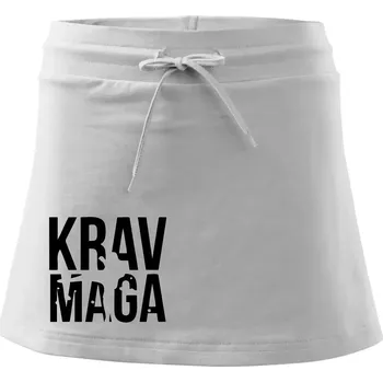 Dámská sukně Nápis Krav Maga - Sportovní sukně - two in one - L ( Bílá )