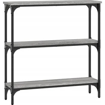 Konferenční stolek Konzolový stolek s deskou imitující dřevo a kovovým rámem, Šedý dub Sono