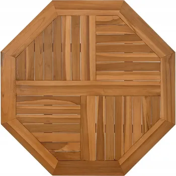 Stolová deska Stolová deska z masivního teakového dřeva, osmiúhelníková, 60x60x2,5 cm