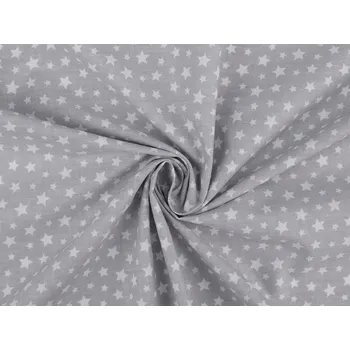 Bavlněná látka / plátno hvězdy, střední, 2 (361) šedá