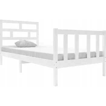 Postel Bílý dřevěný rám postele z borovice 195,5 x 95,5 x 69,5 cm