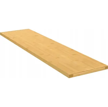 police Nástěnná police z bambusu, rustikální styl, 80x20x1,5 cm