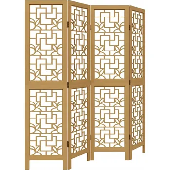 Paraván Paraván ze dřeva pavlovnie, 4 panely, hnědý, 145 x 160 cm