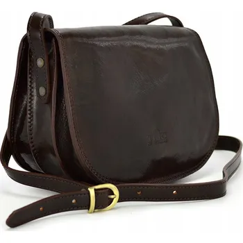 Kabelka Vera Pelle kabelka kožená kabelka přes rameno z pravé kůže hnědá