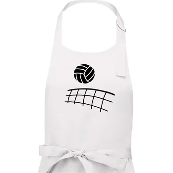 Kuchyňská zástěra Volejbalová síť - Dámská zástěra na vaření - Univerzální velikost ( Bílá )