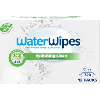 Vlhčený ubrousek 12x WATERWIPES Ubrousky vlhčené Hydrating clean with aloe vera 3in1 60 ks (720 ks)