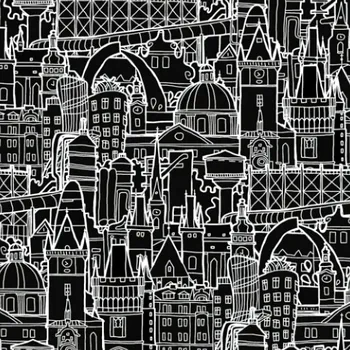 Látka samet/velvet ELIZA I love Czech Republic černá - zvětšený vzor