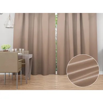 ubrus Saténový závěs LUX-064 Béžovohnědý 140x140 cm