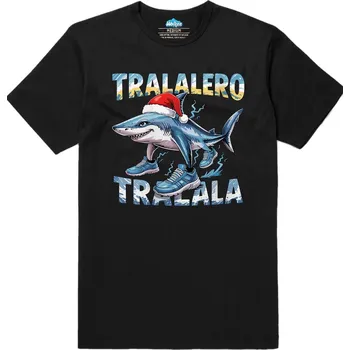 Pánské tričko Pánské tričko Vánoční Tralalero Tralala (Velikost: 3XL, Barva: Černá)