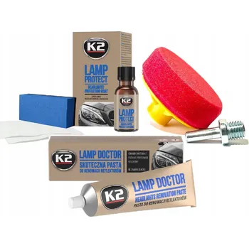 Sada na leštění světlometů, renovace lamp, pasta, tekutina, renovace K2