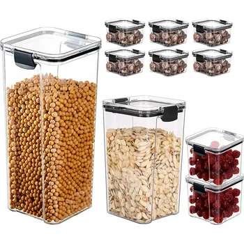 Dóza na potraviny PLASTOVÉ DÓZY 10 KUSŮ NA POTRAVINY RÝŽI MOUKU VLOČKY A SVAČINKY