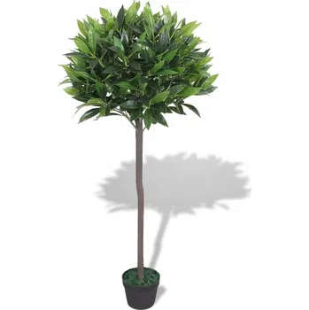 umělá květina Umělý Vavřín, 150 cm, Zelený, Listy z Plastu, Kmen ze Dřeva