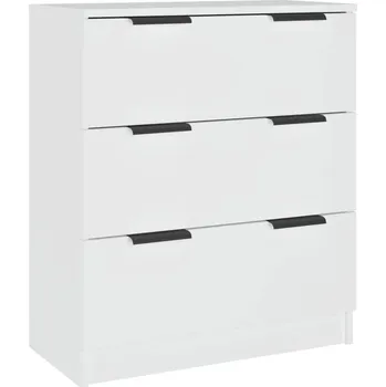 Komoda Komoda se 3 zásuvkami, bílá, materiál na bázi dřeva, 60x30x70 cm
