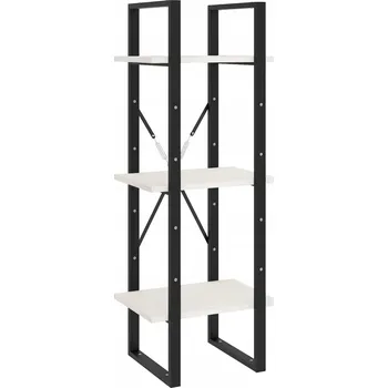 regál Bílý dřevěný regál v industriálním stylu, 40x30x105 cm, masivní borovicové dřevo