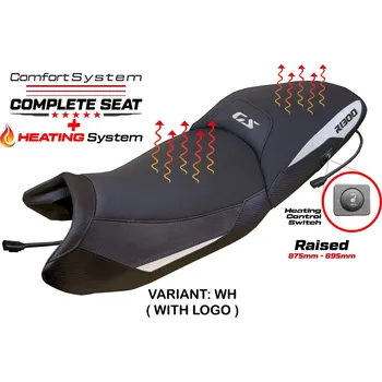 Sedlo na kolo TPZ Italia Kompletní vyhřívané sedlo BMW R 1300 GS 2023-2025 Dorfen Comfort System - zvýšené potah sedla: s logem WH (white)
