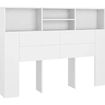 Komoda Čelo s policemi, dřevěná, bílá, 140 x 19 x 103,5 cm