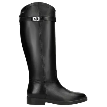 Dámské kozačky Černé Kožené Kozačky S Odnímatelnou Ozdobou Wojas 7112751 41