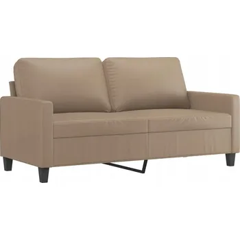 Pohovka Dvoumístná pohovka z umělé kůže, cappuccino, 158x77x80 cm