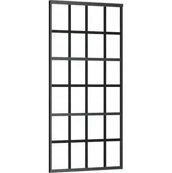 Interiérové dveře Posuvné dveře z čirého ESG skla a hliníkovým rámem, 90 x 205 cm