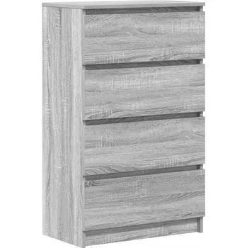 Komoda Komoda minimalistická šedá Dub Sonoma 60x35x98,5 cm se 4 zásuvkami