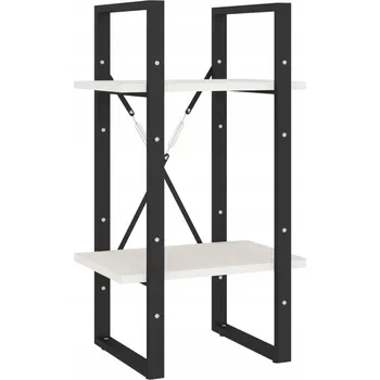 Knihovna Regál na knihy industriální, masivní borové dřevo, bílý, 40x30x70 cm