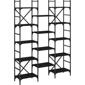 Knihovna Knihovna s otevřenými policemi, černá, 127,5x28,5x172,5 cm
