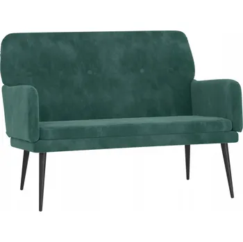 Čalouněná lavice sametová, tmavě zelená 108x79x79 cm