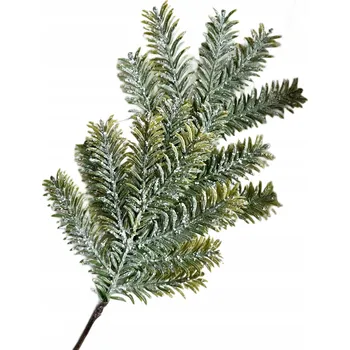 umělá květina VĚTVIČKA umělá JEDLE zasněžená jehličnatá 50 cm zelená PIK smrk