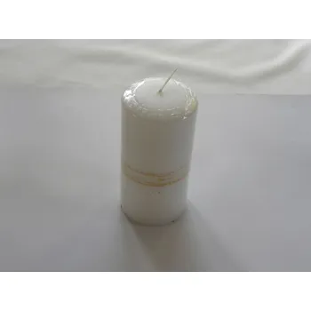 Svíčka bílá se zlatým zdobením