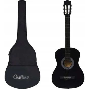 Kytara Kytara klasická 3/4 s obalem, černá, 91,5 x 35 cm, lipové dřevo
