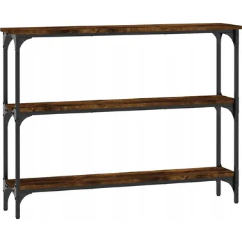 Konferenční stolek Konzolový stolek s kovovým rámem, kouřový dub, 100x22,5x75 cm