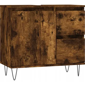 Koupelnový nábytek Koupelnová skříňka z materiálu imitujícího dřevo, Kouřový dub, 65x33x60 cm