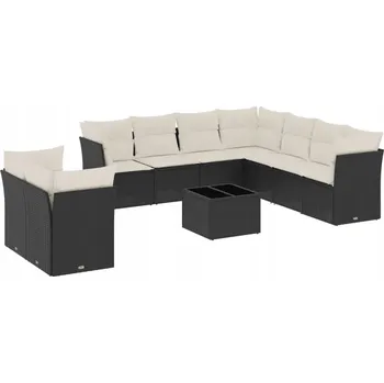 Sedací souprava Sedací souprava z PE ratanu, černá, 7místná pohovka 234x234x69 cm