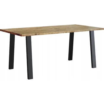 Jídelní stůl Kuchyňský stůl z masivního akáciového dřeva, nohy z lakované oceli, 150x90x