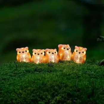 Vánoční dekorace LED světelná dekorace sovička, napájení: síťové, teplá bílá, výška: 10 cm 6135-103