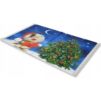 Koberec Vánoční Koberec Kobereček 150x80 cm Běhoun Rohožka Dárek Kočka Kotě