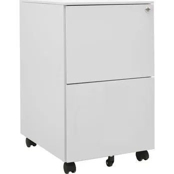 Kancelářská kartotéka ocelová se zámky, světle šedá, 39x45x67 cm