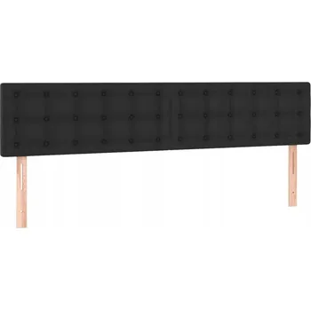 Čelo postele nastavitelné, černé, látkové, 200x7x78/88 cm