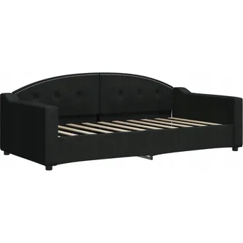 Pohovka Černá pohovka s funkcí spaní 212 x 100 x 75 cm, čalounění z látky