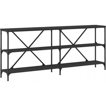 Konferenční stolek Konzolový stolek z dřevěného kompozitu a železným rámem, černý