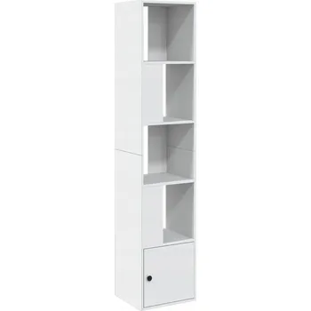 Knihovna Knihovna se 4 policemi a skříňkou, bílá, 40 x 36 x 189 cm, materiál D