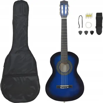 Klasická kytara Kytara klasická pro začátečníky, modrá, lipové dřevo, 87,5x32,5 cm