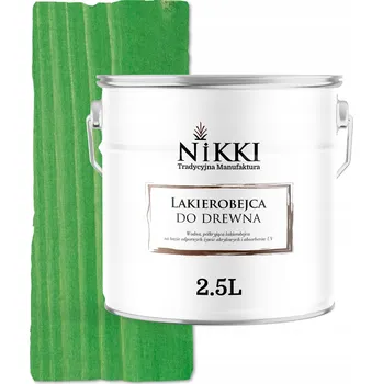 barva a nátěr na dřevo Lazurovací lak NIKKI 2,5 l zelená satén