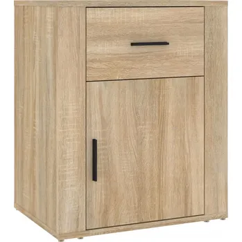 Noční stolek Noční stolek z dřevěného materiálu, 1 šuplík, dub sonoma, 50x36x60